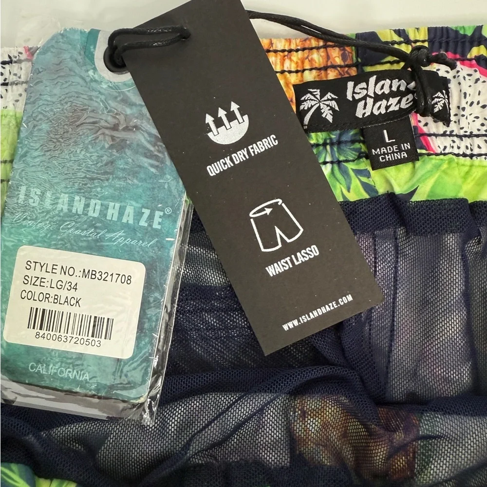 ISLANDHAZE -  Lost Garden Swim Shorts - Tropical Pattern and Colors - Picture 9 of 10